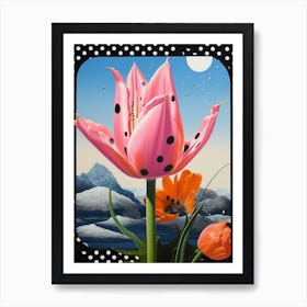 Surreal Florals Tulip 4 Flower Painting Art Print