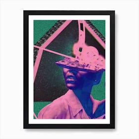 Afrofuturist collage African art comic space trippy surrealist Art Print