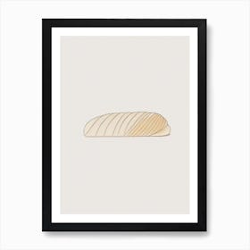 French Bread Bakery Product Minimalist Line Drawing 2 Art Print