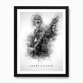 Robby Krieger Guitarist Sketch Art Print