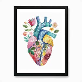 Heart With Flowers 7 Art Print