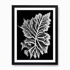 Wild Mustard Leaf Linocut 2 Art Print