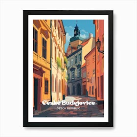 Ceske Budejovice Czech Republic City Art Illustration Poster