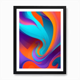 Abstract Colorful Waves Vertical Composition 58 Art Print