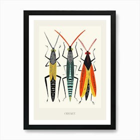 Colourful Insect Illustration Cricket 4 Poster Art Print