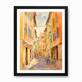 Piacenza, Italy Watercolour Streets 4 Art Print