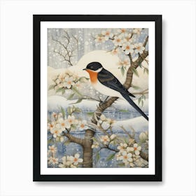 Winter Bird Painting Barn Swallow 1 Art Print