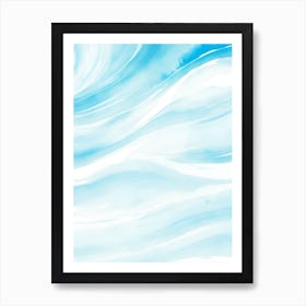 Blue Ocean Wave Watercolor Vertical Composition 118 Art Print
