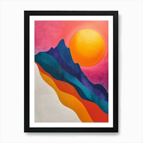 Sunset Over The Mountains 4 Art Print