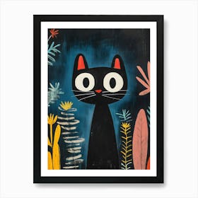 Cat In The Garden 4 Art Print