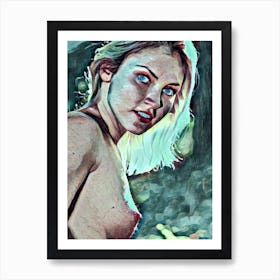 Nude Woman With Blue Eyes Art Print