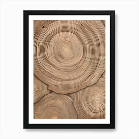 Abstract Modern Wood Rings 2 Art Print