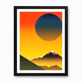 Vanoise National Park France Retro Two Tone Art Print