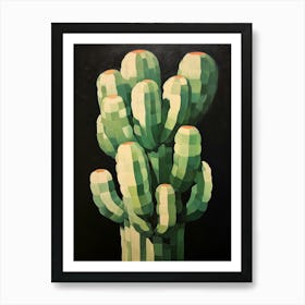 Modern Abstract Cactus Painting Cylindropuntia Kleiniae Cactus 3 Art Print