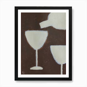 Abstract glass of wine, Classic kitchen decor, Mid century modern, Vintage Art Print