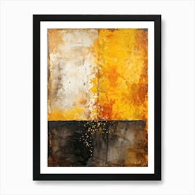 Abstract Watercolor Painting Captures The Essence Of Autumn With Splashes Of Bright Yellow Brillian (5) Art Print