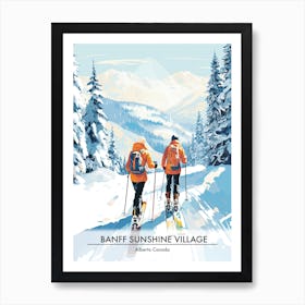 Banff Sunshine Village   Alberta Canada, Ski Resort Poster Illustration 3 Art Print