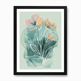 Watercolor Flowers 61 Art Print