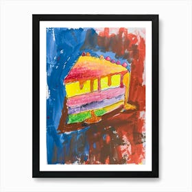 Rainbow Jelly Slice Wild Brushstroke Painting Art Print