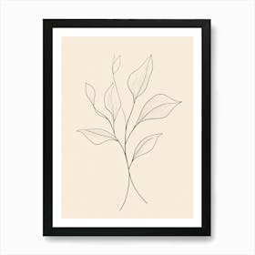 Line Drawing Of A Leaf 54 Art Print