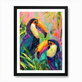 Colourful Toucan Brushstrokes 1 Art Print