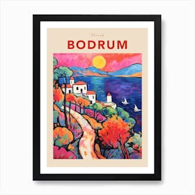 Bodrum Turkey Fauvist Travel Poster Art Print