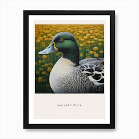 Ohara Koson Inspired Bird Painting Mallard Duck 3 Poster Art Print