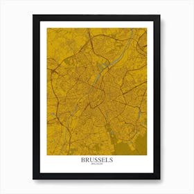 Brussels Yellow Blue Art Print