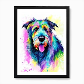 Irish Wolfhound Rainbow Oil Painting Dog Art Print