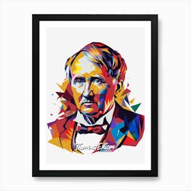 Thomas Edison 03 Portrait WPAP Pop Art Art Print