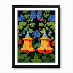 Flower Motif Painting Canterbury Bells 2 Art Print