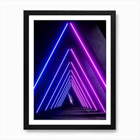 Neon landscape: Abstract wave #1 [synthwave/vaporwave/cyberpunk] — aesthetic poster Art Print