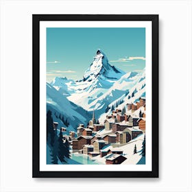 Zermatt   Switzerland, Ski Resort Illustration 3 Simple Style Art Print