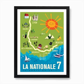 La Nationale 7 Route Du Soleil Art Print