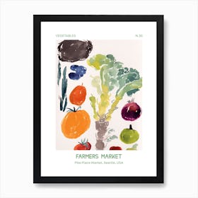 Brussel Sprouts Vegetables Farmers Market 3 Pike Place Market, Seattle, Usa Art Print