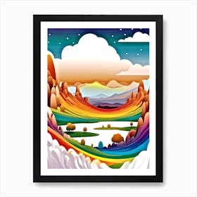 Rainbow Landscape 2 Art Print