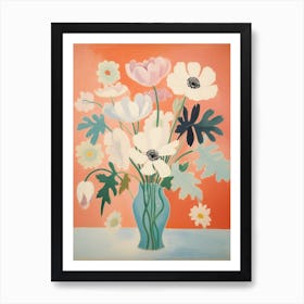 A Vase With Anemone, Flower Bouquet 3 Art Print