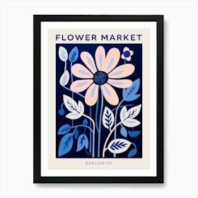 Blue Flower Market Poster Edelweiss 1 Art Print