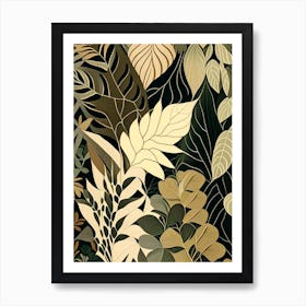 Leaf Pattern Rousseau Inspired 4 Art Print