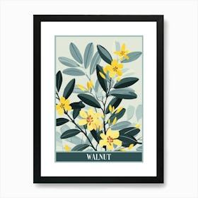 Walnut Tree Flat Illustration 2 Poster Art Print