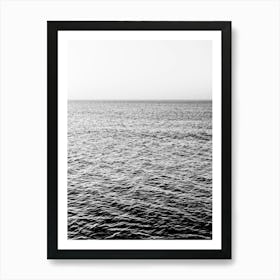 Ocean In Black And White In The Summer In Italy Art Print