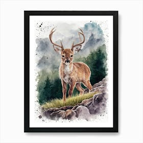 Deer Drawing Art Print