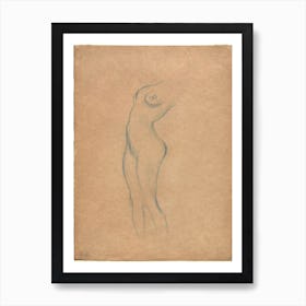 Study For A Standing Female Nude To The Left, Gustav Klimt Art Print