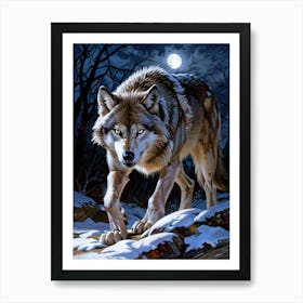 Wolf In The Woods 2 Art Print