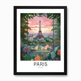 Paris, France Maximalist Travel Poster Vibrant Colour  Art Print