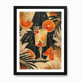 Fruity Art Deco Cocktail 6 Art Print