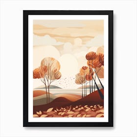 Autumn , Fall, Landscape, Inspired By National Park in the USA, Lake, Great Lakes, Boho, Beach, Minimalist Canvas Print, Travel Poster, Autumn Decor, Fall Decor 25 Art Print