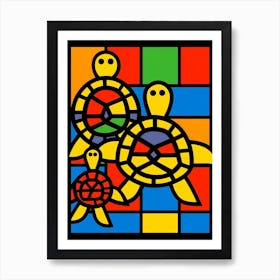 Turtles Abstract Pop Art 2 Art Print
