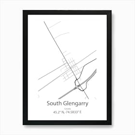 South Glengarry,Canada Minimalist Map Art Print