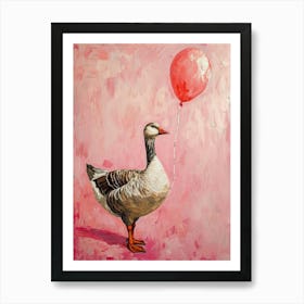 Cute Goose 3 With Balloon Art Print